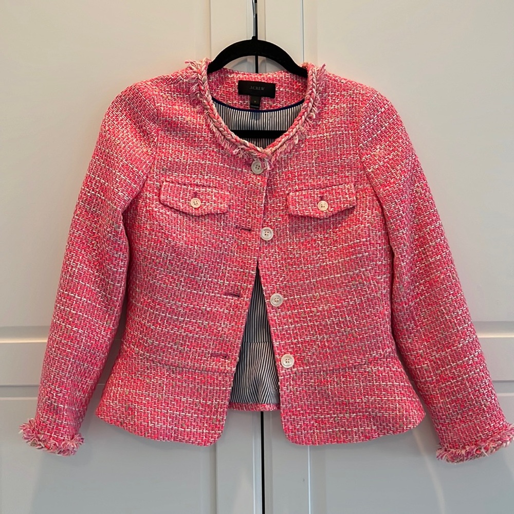 Pink Tweed JCrew Jacket
